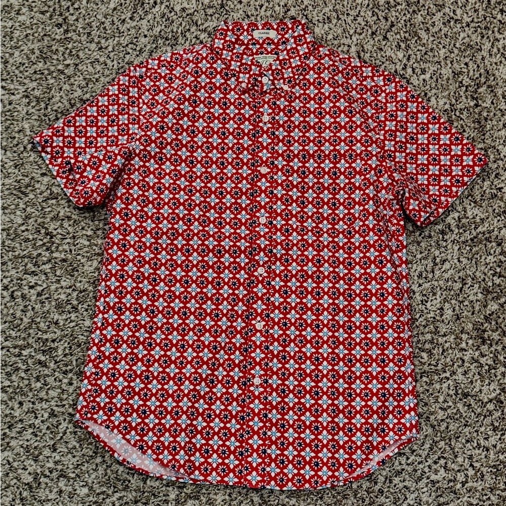 J.Crew Men’s Classic Fit Organic Cotton Short Sleeve Stretch Shirt Size Small